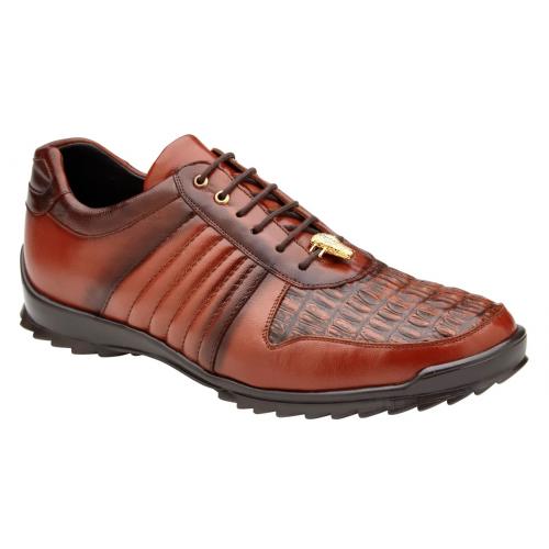 Genuine Crocodile & Calfskin Men's Luxury Sneakers | Belvedere Astor Antique Sport