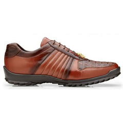 Genuine Crocodile & Calfskin Men's Luxury Sneakers | Belvedere Astor Antique Sport