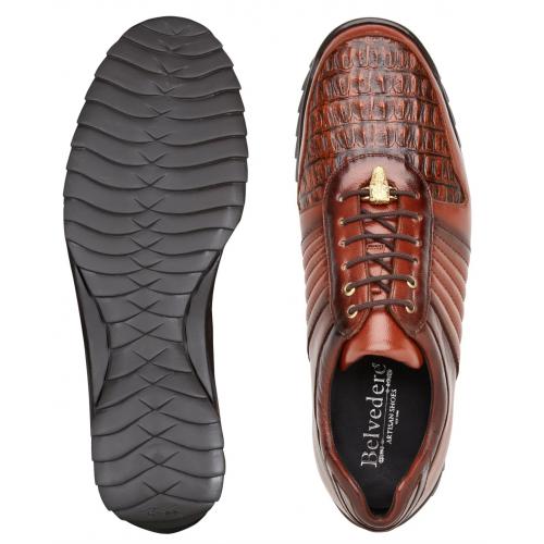 Genuine Crocodile & Calfskin Men's Luxury Sneakers | Belvedere Astor Antique Sport