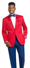 Men's Red Blazer Jacket - Two Button Suit Jacket - Affordable & Stylish