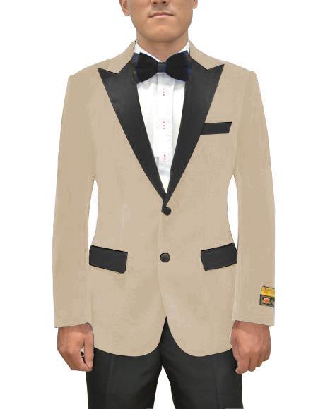 Men's Ivory Blazer Slim Fit Casual Dress Jacket Two-Button Notch Lapel Designer Style