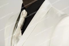 Ivory Wedding Suit for Groom | Cream Tuxedo | Off-White 2-Button Suit