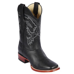 Men's Black Stingray Cowboy Boots: Square Toe Western Dress Boots by Los Altos