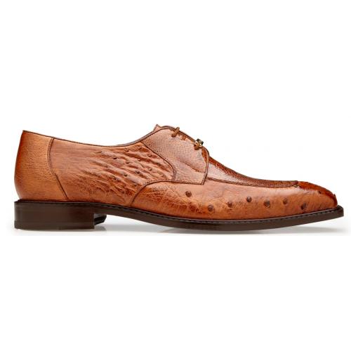 Men's Genuine Ostrich Leather Dress Shoes, Antique Almond, Belvedere Bolero