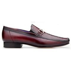 Men's Ostrich Leg Loafers & Slip-Ons: Burgundy Leather Dress Shoes - Belvedere Bruno