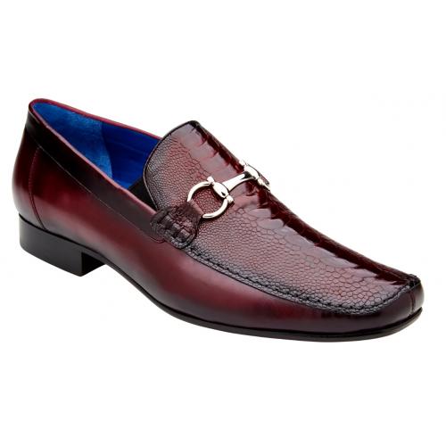 Men's Ostrich Leg Loafers & Slip-Ons: Burgundy Leather Dress Shoes - Belvedere Bruno