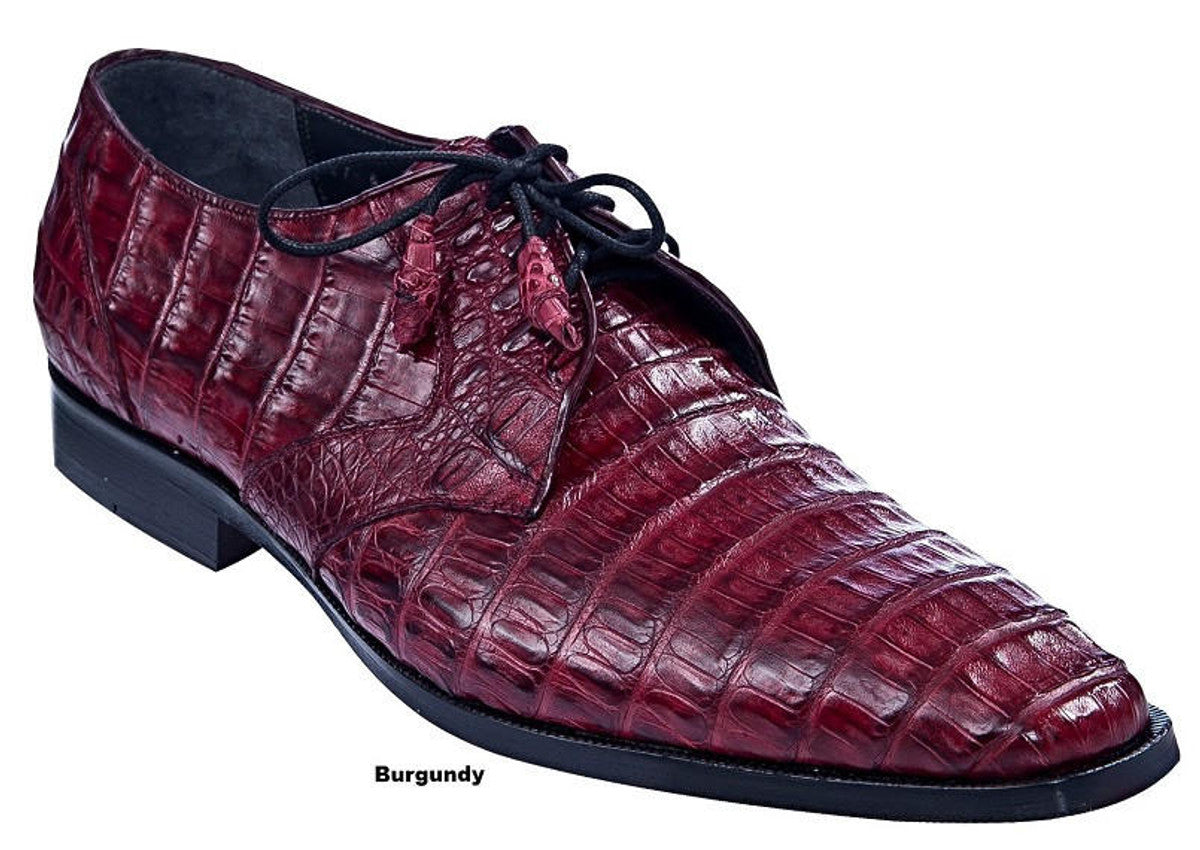 Men's Burgundy Crocodile Alligator Dress Shoes: Genuine Exotic Leather Loafers & Slip-ons