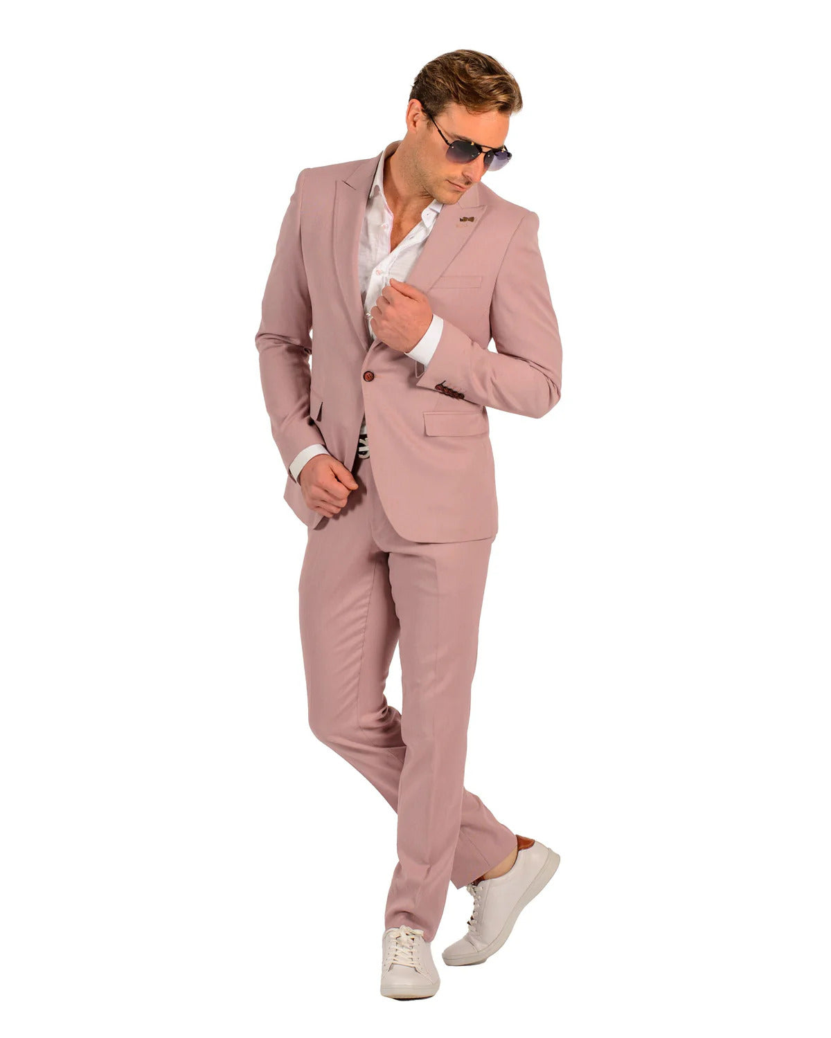 Slim Fit Mauve Men's Wedding Suit - Blush Pink Groom Suit