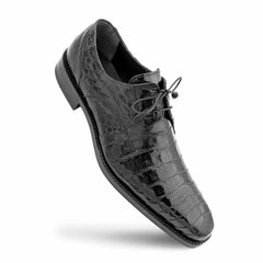 Men's Black Genuine Crocodile Dress Shoes: Mezlan Anderson Lace-Up Oxfords