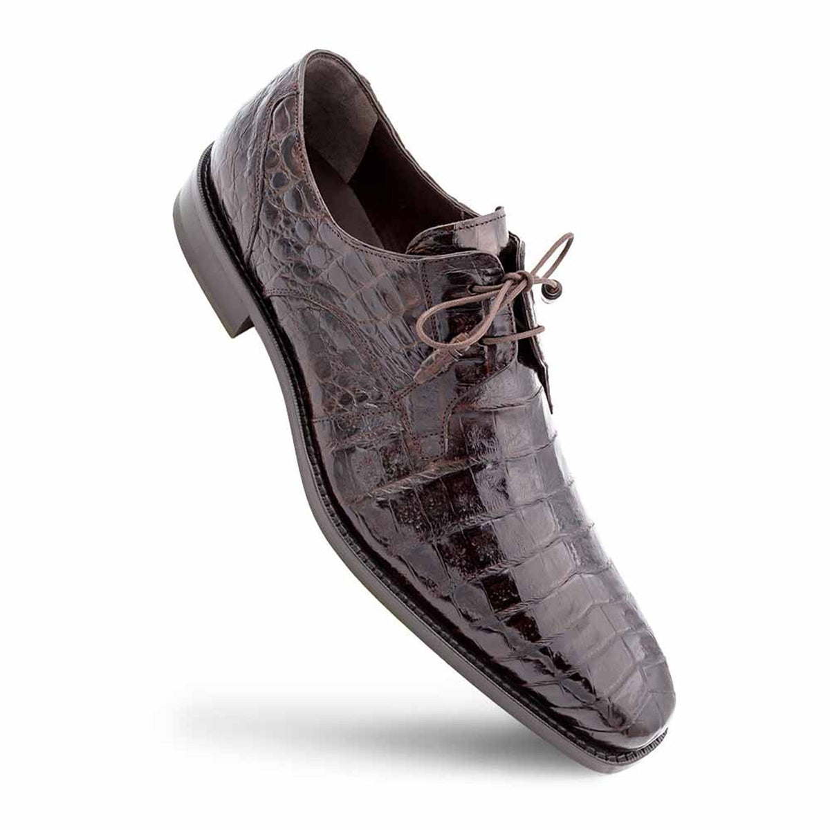 Men's Brown Crocodile Dress Shoes: Mezlan Anderson Genuine Crocodile Leather Lace-Ups