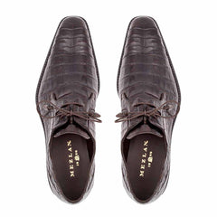 Men's Brown Crocodile Dress Shoes: Mezlan Anderson Genuine Crocodile Leather Lace-Ups