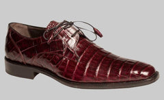 Mezlan Men's Burgundy Crocodile Plain Toe Oxford Dress Shoes - Anderson