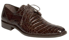 Mezlan Men's Anderson Dark Brown Crocodile J-Toe Cowboy Boots - Western Oxford Dress Shoes