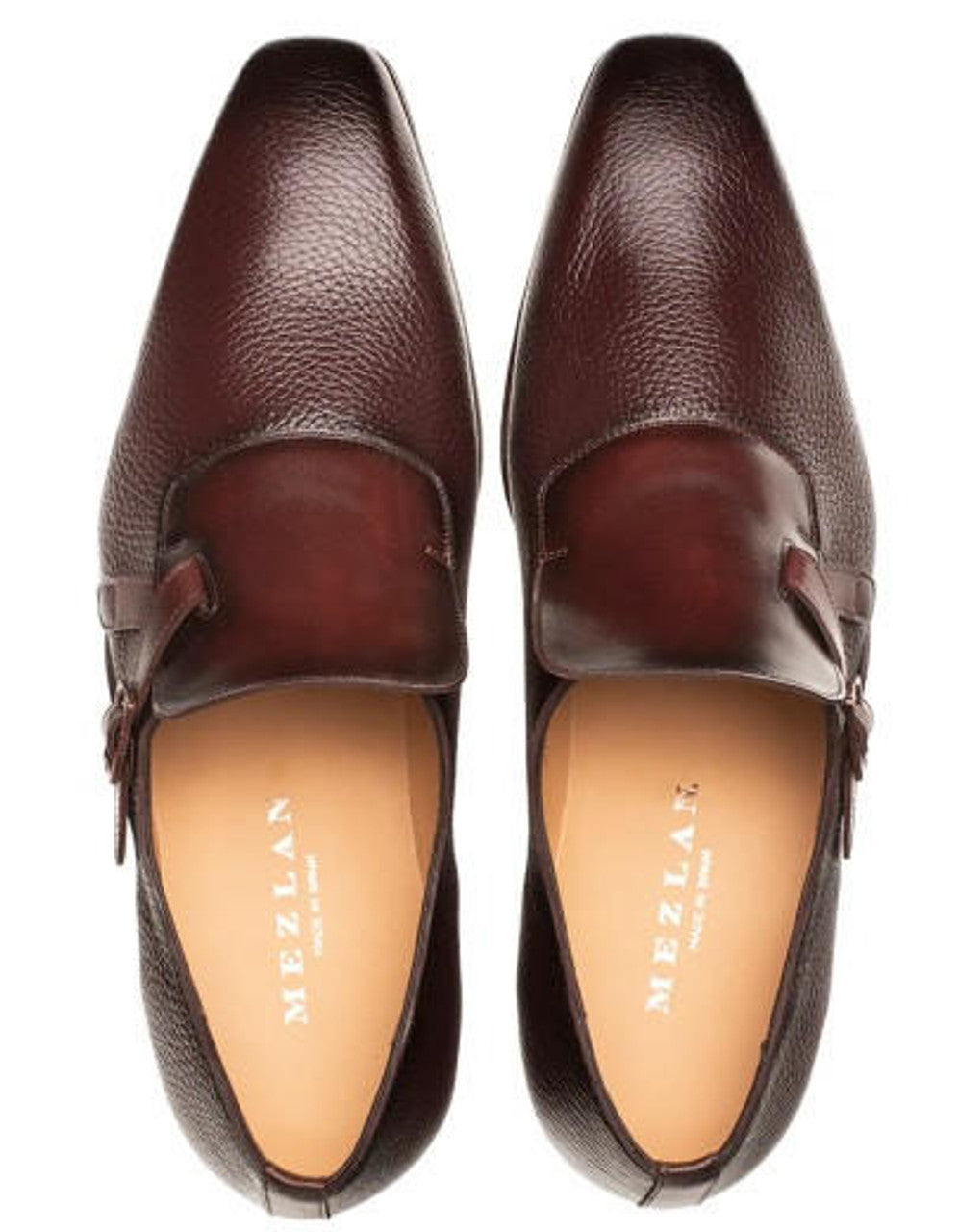 Mezlan Men's Burgundy/Chocolate Leather Slip-On Loafers: Premium Deerskin Aceto Straps