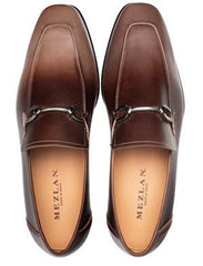 Mezlan Men's Leather Bit Loafers - Brown & Taupe Two-Tone Calfskin Brunello Dress Shoes