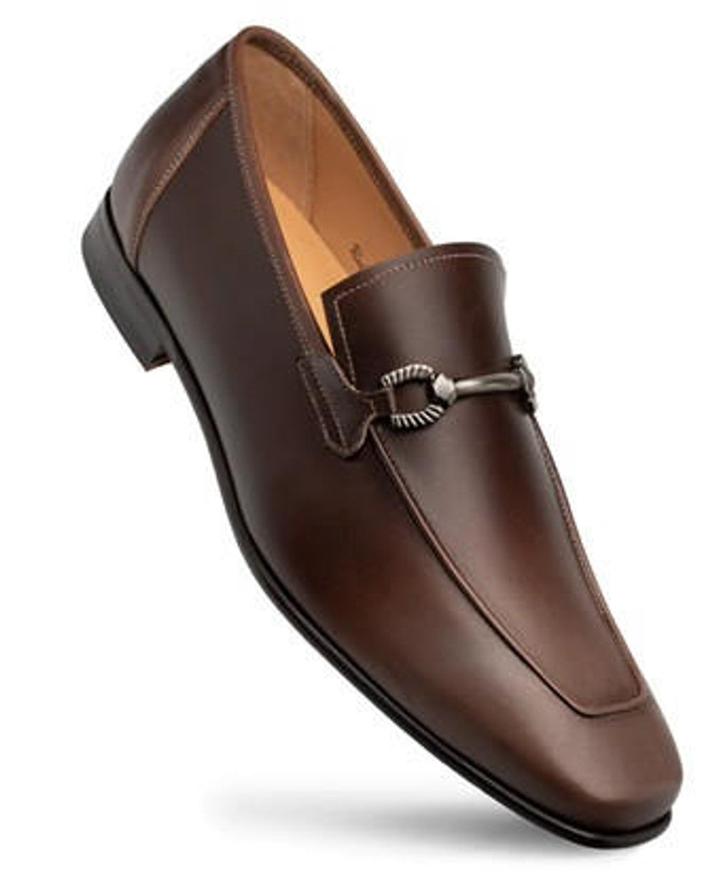 Mezlan Men's Leather Bit Loafers - Brown & Taupe Two-Tone Calfskin Brunello Dress Shoes