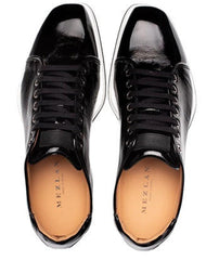 Mezlan Cartuja Men's Black Leather Dress Sneakers - Luxury Italian Oxfords