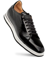 Mezlan Cartuja Men's Black Leather Dress Sneakers - Luxury Italian Oxfords