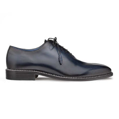 Mezlan Men's Blue Leather Dress Shoes: Enterprise Plain Toe Calfskin Oxfords