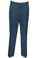 Men's Navy Slim Fit Dress Pants - Wool Blend Flat Front Slacks