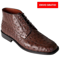 Men's Genuine Ostrich Leather Boots - Western Cowboy Ankle Boots - 3 Colors