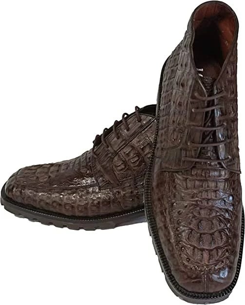 Men's Genuine Caiman Leather Boots - Western Cowboy Ankle Boots - 6 Colors